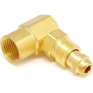 AW-407, CGA 032 Nut/NIP - 032  90 Deg Elbow Argon Inert Gas Adaptor Compatible with  TIG MIG Welder