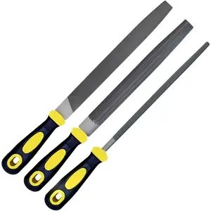 3 count Metal File Set, 8-inch,Professional High Carbon Steel File, Includes Flat/Round/Half-Round,Work for Metal,