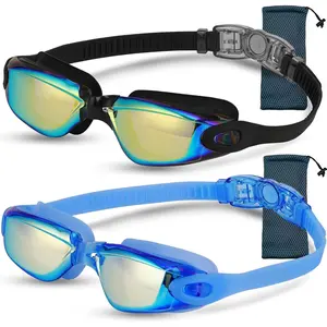 2 Pack Kids Swim Goggles, Swimming Goggles for Kids Toddler Youth 3-8/6-14, Anti-Fog Pool Goggles Child Boys Girls