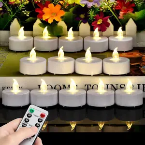 LED Tea Light Candles with Remote Control,Flickering Flameless Candle,Long Lasting 400+Hours,Battery Operated,with Timer for Home Decoration Seasonal &Festival Celebration WarmWhite (12pcs)