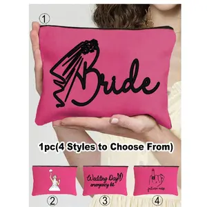 Rose Bride Wedding Emergency Makeup Bag, Multifunctional Gift Bag, Jewelry Storage, Stationery Pouch, Creative Wedding Decoration, Handheld Cosmetic Pouch