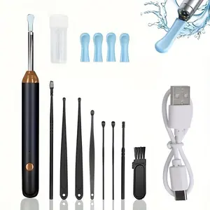 Wireless Visual Electric Earwax Removal Tool, 1 Set Rechargeable Ear Cleaner with Camera & Light, Earwax Removal Kit for iOS & Android