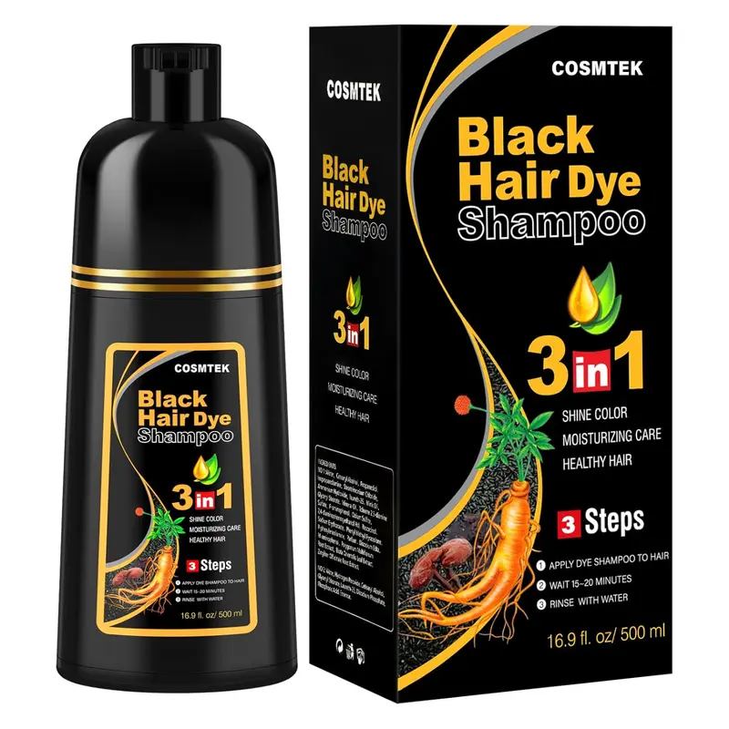 KAISASA Dark Brown Hair Dye Shampoo 3 in 1,Herbal Ingredients