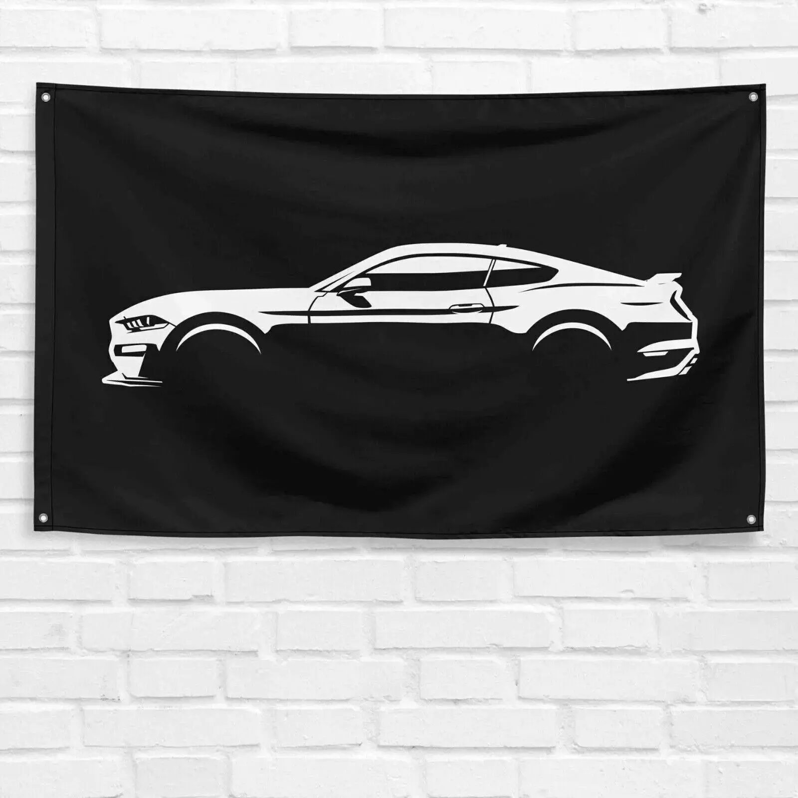 Unbranded Handmade 3x5 ft Vibrant Synthetic Polyester Single-Sided Durable Wall Decor Banner, High Pigment Density Backdrop Picture for 2021 Mustang Enthusiasts as Dad Birthday Gift