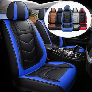 5 Seats Full Set Car Seat Covers, Premium Waterproof PU Leather Auto Car Seat Covers Full Set, Automotive Universal Seat Cover Protector Fit For Honda/Toyota/Hyundai/RAV4/Mazda/Nissan/Sonata/Elantra/Acura/Kia