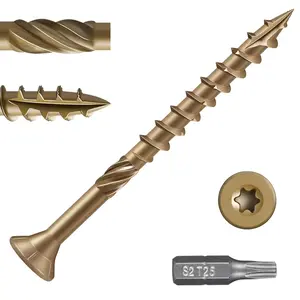 150pcs Deck Screws # 8 x 2 Inch Wood Screw Star/Trox Drive Structural Screw for Timber, Log, Landscaping Wood Etc.