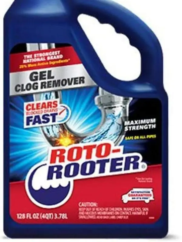 Roto-Rooter Gel Drain Cleaner - 128oz Large Size Concentrated Drain Opener, Powerful Cleaning Product for Fast Clog Removal & Tub Clog Prevention, Cleaning Products, Powerful Cleaner
