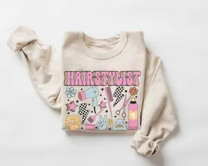 Retro Hairstylist Sweatshirt, Vintage Hair Stylist Shirt, Cute Hairdresser Crewneck, Cosmetology Graduation Gift