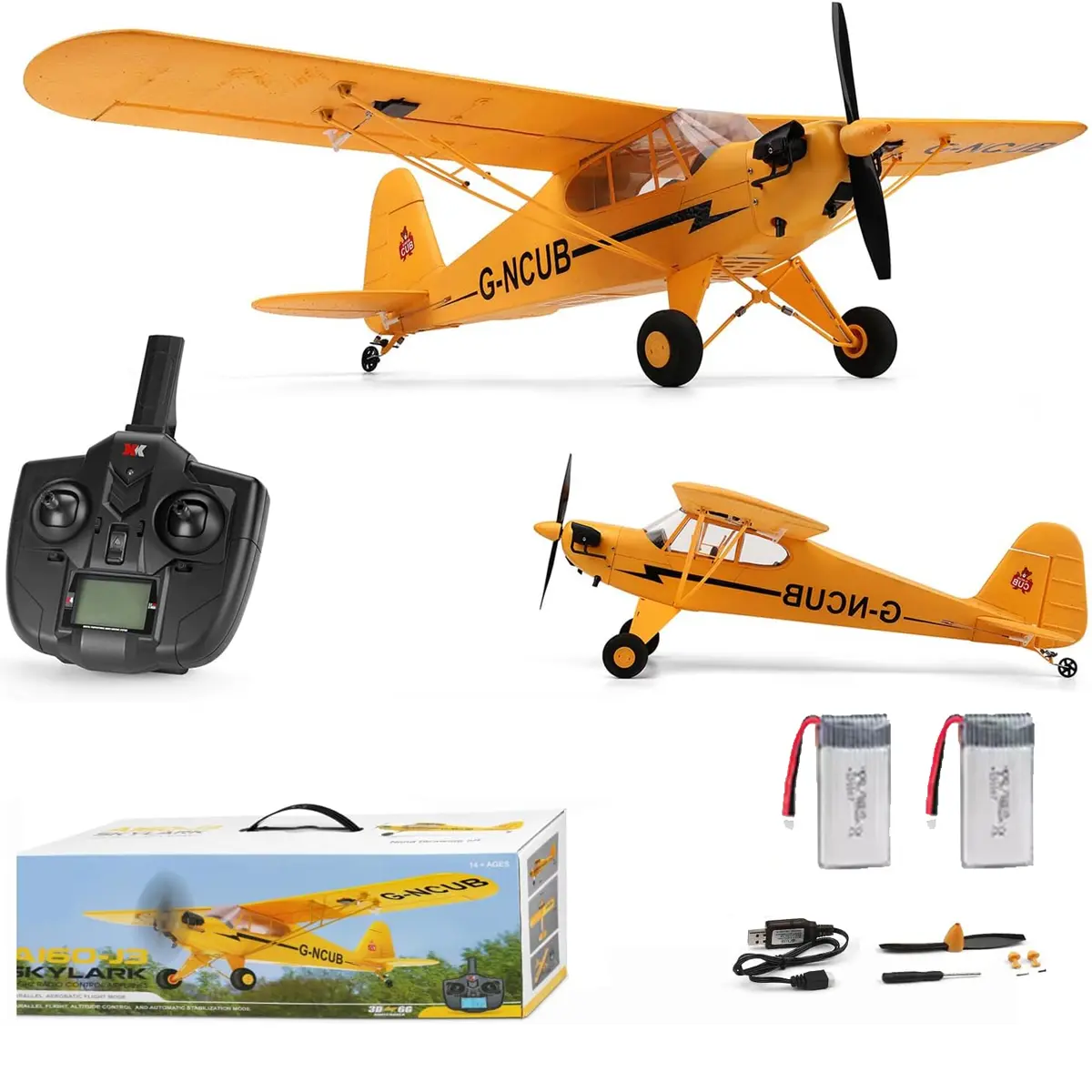 WLtoys A160 XKS Stunt RC Airplane - 2.4GHz, 650mm Wingspan, 1406 Brushless Motor, 3D/6G System, Impact-Proof EPP Foam, 200m Range, Rechargeable Battery Toy, 1-Month Support for Children Gift