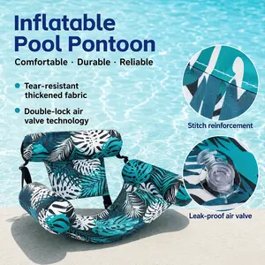 2-Pack Inflatable Hammock Lounger, Water Floating Pool Chair with Backrest, Multi-Purpose Adult Float Seat, Great for Pool Lake Beach Parties & Daily Summer Use