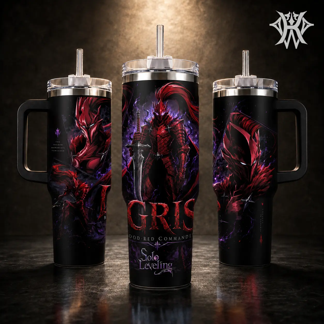 Solo Leveling Igris Anime Tumbler, Stainless Steel Insulated Travel Mug, 20oz & 40oz With Handle