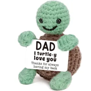 Father's Day Gifts for Dad, Mini Funny Turtle Crochet, Handmade Emotional Present, Birthday Gift for Husband, Unique Crafted Keepsake, Crochet Animal, Amigurumi Gift