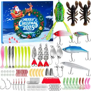 Advent Calendar 2025 Fishing Christmas Countdown,24 Days 114Pcs Fishing Lures Set for Fisher Adult Men Teen,Xmas Surprise Gift