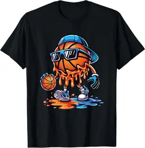 Basketball Drip Ice Cream Youth Drip Basketball Boys T-Shirt Kids graphic tee