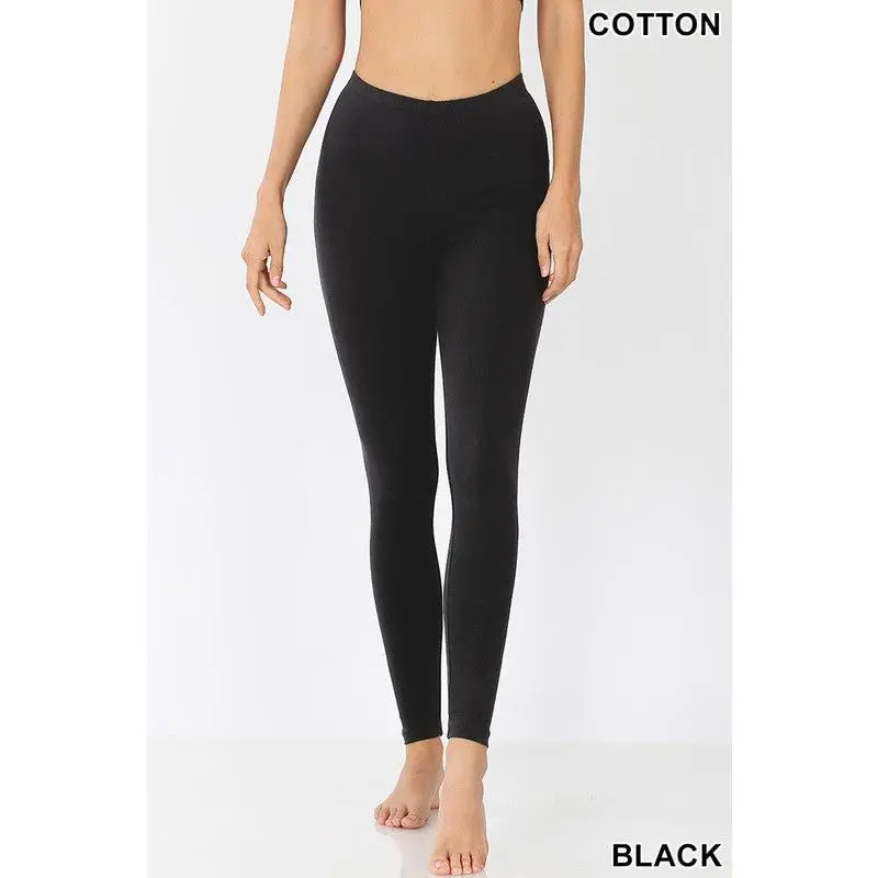 Premium Cotton Legging, Black, all sizes