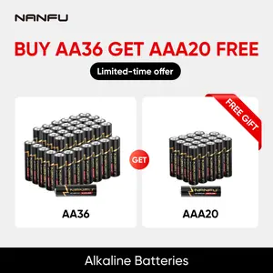 NANFU 36 count AAA or AA high performace Alkaline Batteries 1.5V ,long-lasting ,10-year shelf life Single Use Non Rechargeable