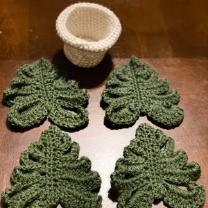 Monstera Leaf Coaster (set of 4)