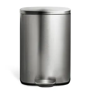 Nine Stars 13-Gallon Step-on Stainless Steel Tr ash Can Nine Stars 13-Gallon Step-on Stainless Steel Tr ash Can