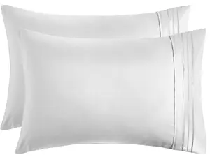 Lux decor 2 Pc Microfiber Pillowcase - Breathable Pillow Protectors With Envelope Closure - Easy To Fit, Wrinkle Free, Fade Resistant Pillow Slip