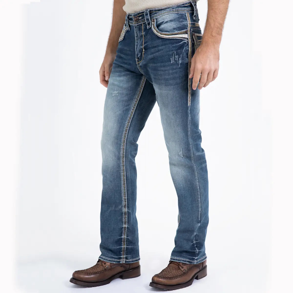 PLATINI JEANS Cowboy Denim Jeans 10321 Light Blue for Men PLATINI JEANS Cowboy Denim Jeans 10321 Light Blue for Men