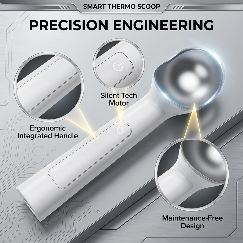 2026 Upgraded Heated Ice Cream Scoop | USB-C Rechargeable Smart Thermo Scoop - Electric Heated Ice Cream Scoop Perfect Gift for Ice Cream Lovers