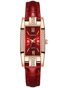 Women's Elegant Rhinestone Decorated Quartz Watch, Exquisite Trendy Wristwatch, Fashionable Watch for Women As Gift, Elegant Square Dial without Box