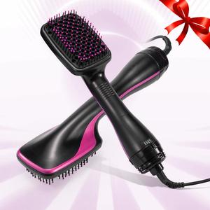 2 in 1 hair dryer brush, negative ion hair dryer brush, hot air brush, straightener, hair styling tool for women & girls, blowout hairdressing tool, hair styling tools, hair straightener brush, hair products, haircare
