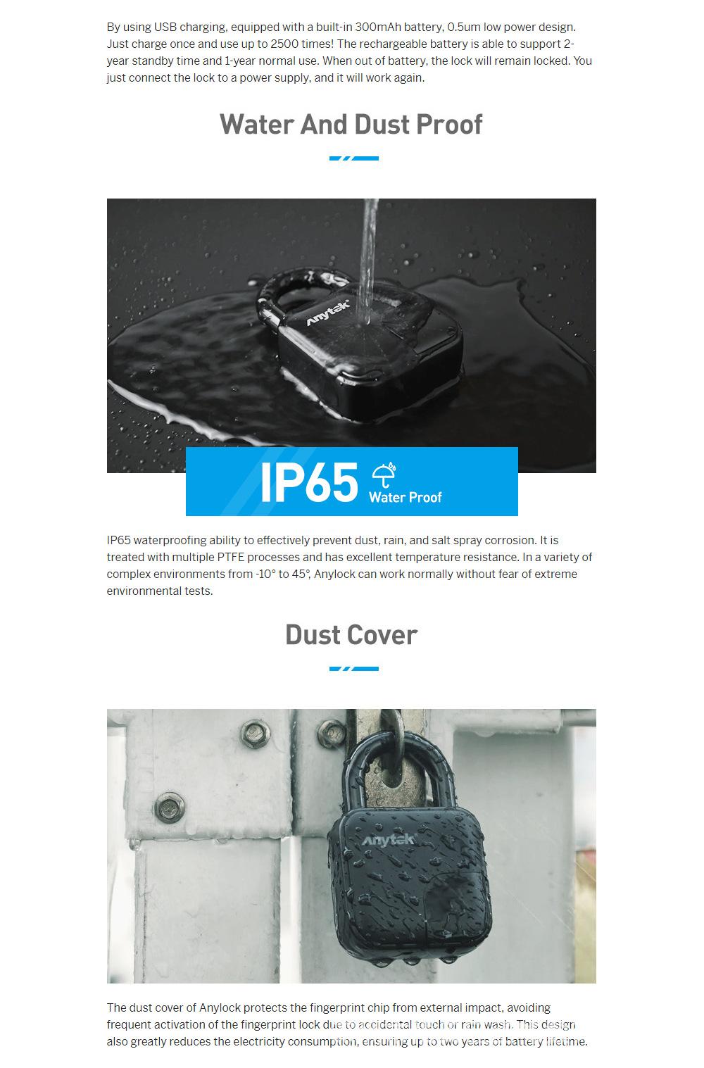 Smart Lock Waterproof L3 Fingerprint Padlock