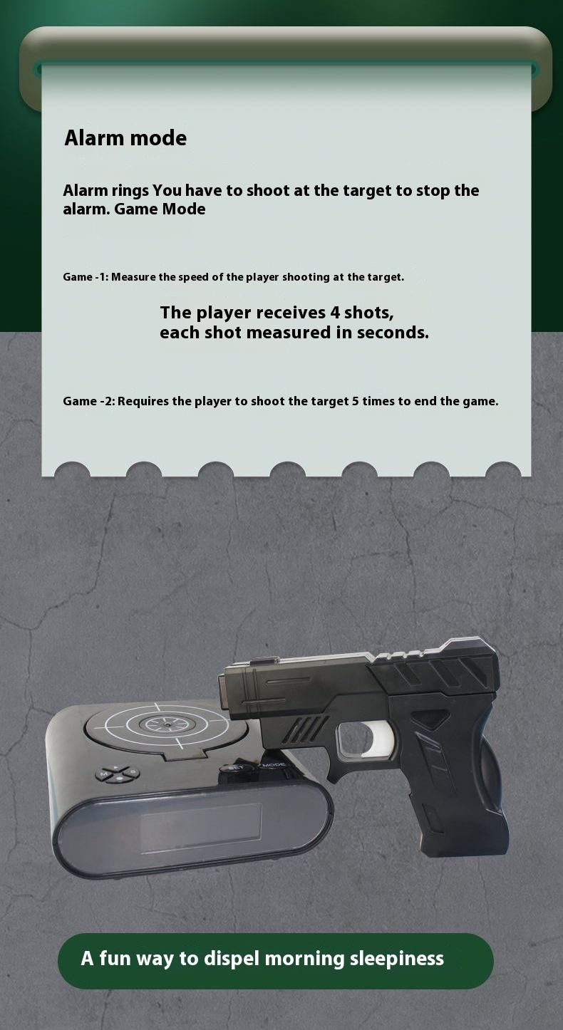 Battery Model Creative Novelty Shooting Toy Lazy Wake Up Alarm Clock