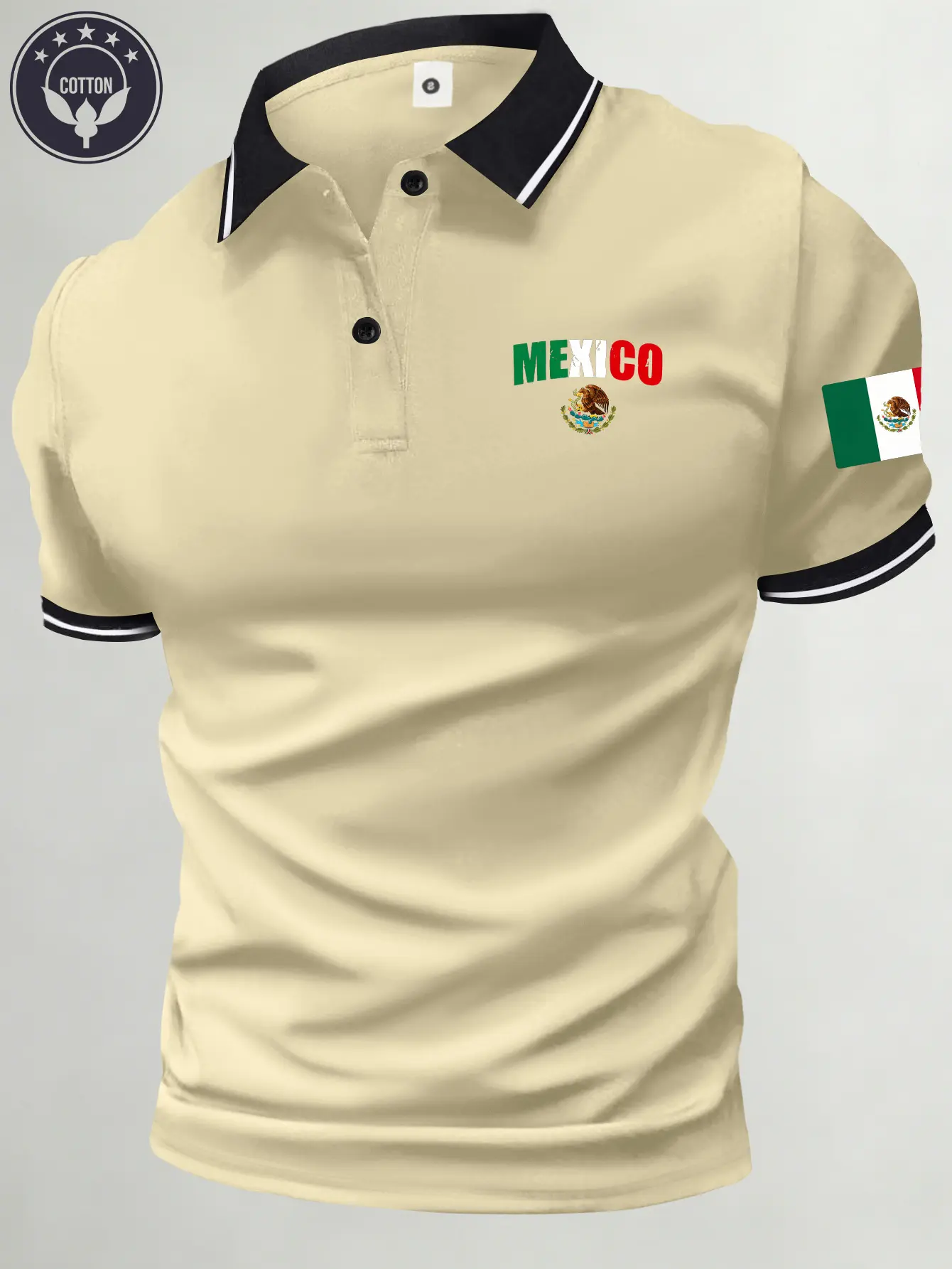 Men’s summer cotton short-sleeve polo shirt with Mexico flag theme, Mexico flag print, classic retro style, lightweight and versatile sports casual outdoor fashion golf apparel, trendy black short-sleeve design—an ideal gift for men or a brother. Men’s summer cotton short-sleeve polo shirt with Mexico flag theme, Mexico flag print, classic retro style, lightweight and versatile sports casual outdoor fashion golf apparel, trendy black short-sleeve design—an ideal gift for men or a brother.