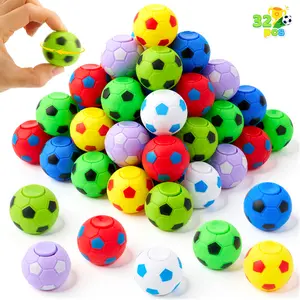 JOYIN 32 PCS Soccer Mini Fidget Spinners Bulk, Soccer Ball Party Favors Toys, Colorful Hand Spinners for Classroom Prizes, Goodie Bag Fillers, Stress Relief Toys, Sports Party Supplies