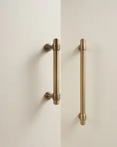 BURLINGTON TURNED-END PULL IN ANTIQUE BRASS