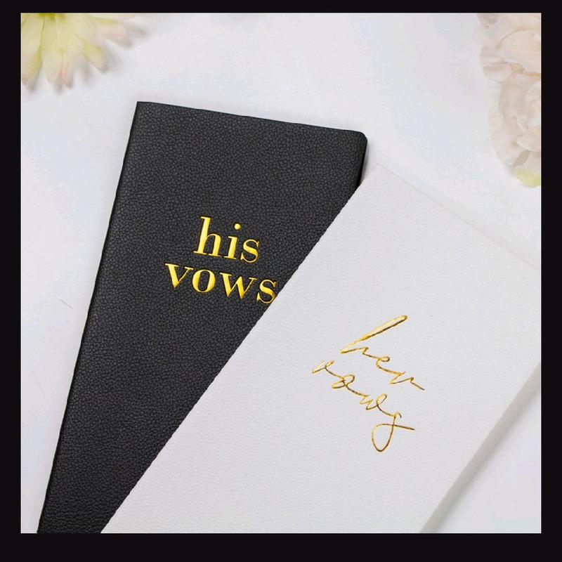 Wedding Vows Book His & Her Vows Book - Elegant Brown and White Covers for Romantic Marriage Ceremony