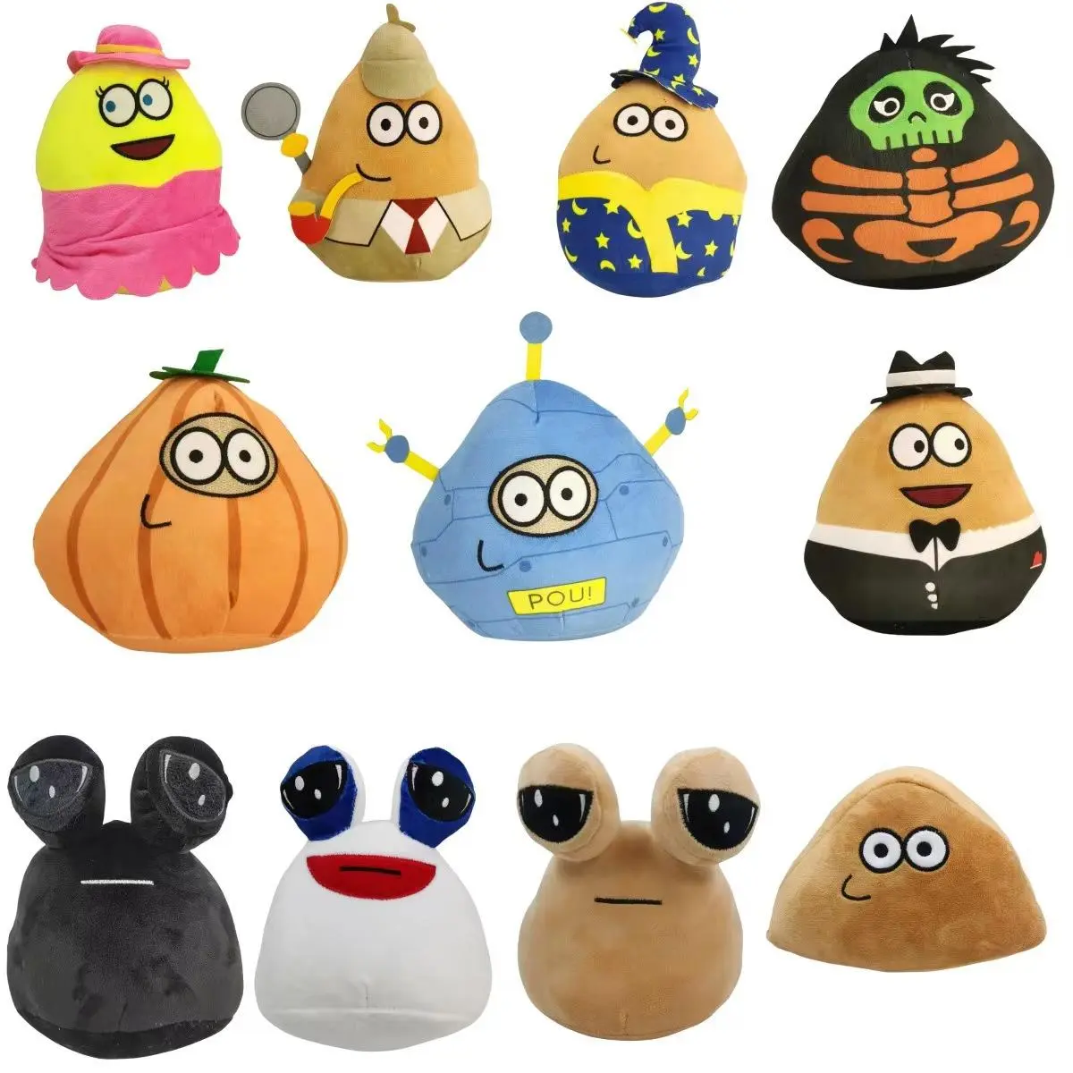 21-26 cm Hot Game Pou Series Emotion Alien Furdiburb Plush Toy, Unisex Plush Fabric Stress Relief Classic Novelty Stuffed Animal for Birthday Christmas Gifts