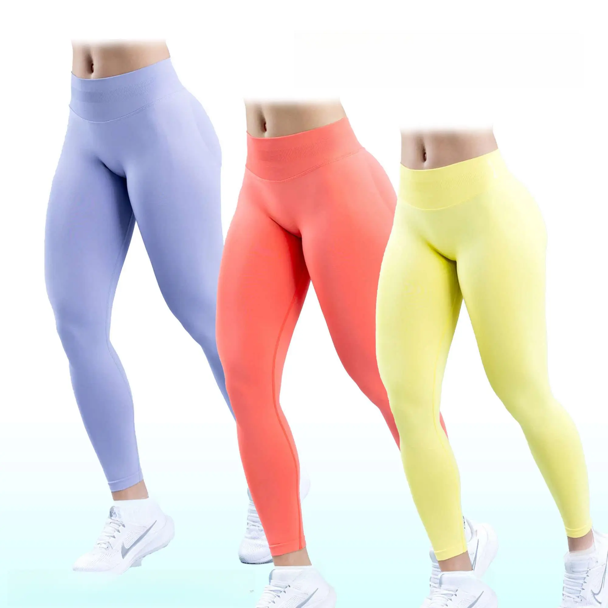 Impact Leggings - Butt-Lifting High-Waisted Seamless for Snatched Look Gym Shorts Women's Activewear Nylon Material All Seasons Athletic Stretchable