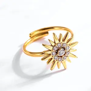 Adjustable Golden Sunbeam Ring