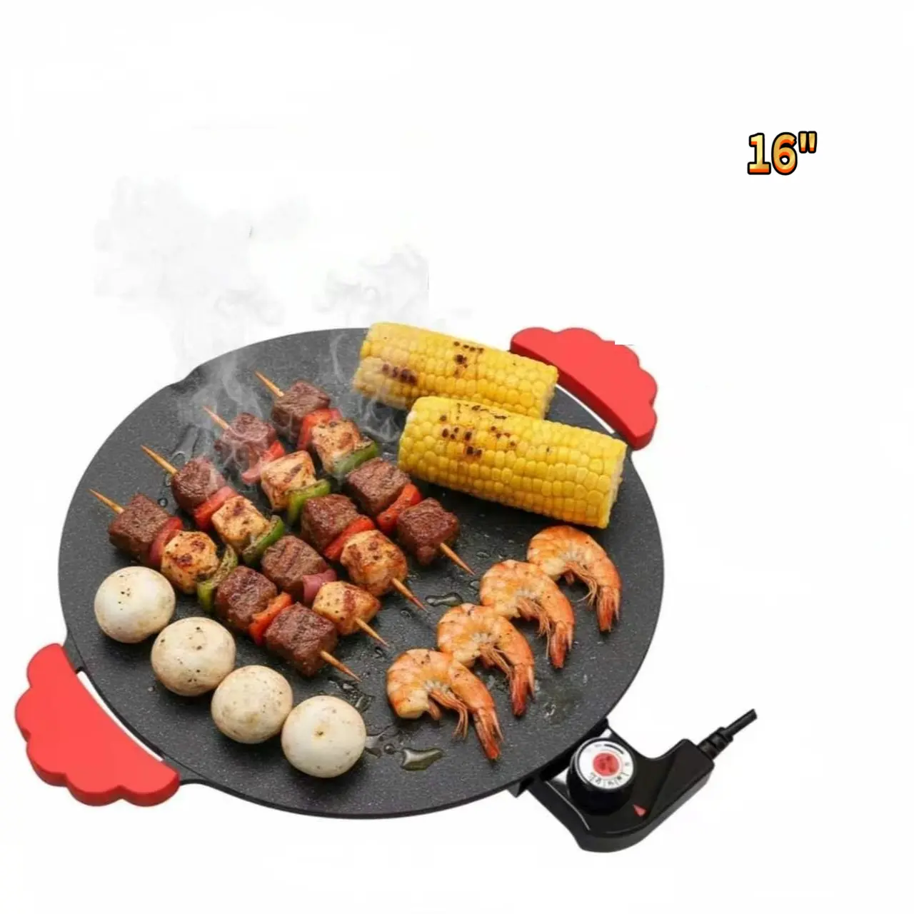 16" Smokeless Indoor Electric Griddle & BBQ Grill, Nonstick Cooking Surface 16" Smokeless Indoor Electric Griddle & BBQ Grill, Nonstick Cooking Surface