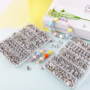 260pcs/box, acrylic rhinestone soft ceramic spacer beads, 5 styles, suitable for Beading Making, DIY handmade crafts, ballpoint pens, keychain decorative pendants, DIY Jewelry Decoration, and other decorative accessories