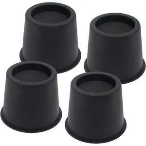 4 inch Heavy Duty Bed Risers 4 Pack, Bed Lifts Furniture Risers for Sofa Couch Desk Cabinet Bed Frame, Supports Up to 3600 Lbs Black