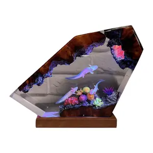 Resin Lamp Axolotl Resin Art Mexican Blunt Mouth Axolotl Lamp Unique Gift for Daughter