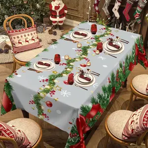 Rectangular Christmas Tablecloth, Holiday Decorations, Perfect Gift for Festive Occasions, Durable & Stylish Design