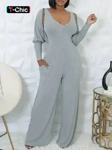 Women's Jumpsuit & Coat, Slim-fitting Fitted Long Sleeve Sexy Casual Fashion Jumpsuit & Coat, Perfect for Spring & Fall, Casual Minimalist Jumpsuit