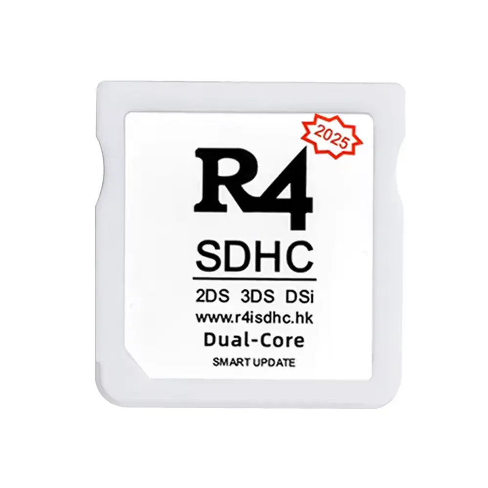 R4 Dual-Core Smart Update Plastic Game Flash Cart, SDHC-Compatible Accessory for 2DS, 3DS, DSI Consoles (White), Accessories