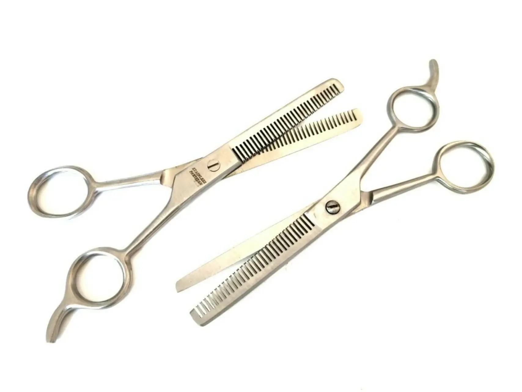 Hairstylist Hair Scissors Set - 2-Piece 6" Barber Salon Haircutting Shears with Double and Single Thinning Functions Precision Trimming Tool Stainless