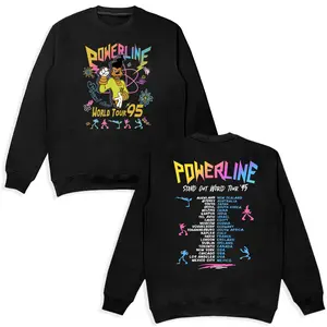 Retro 90s Powerline Movie Shirt, Max Goofy Roxanne Powerline Sweatshirt, Cartoon Movie Fans Gift Hoodie Tee