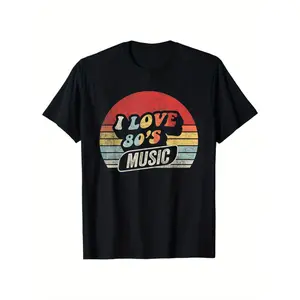 Back To 80's 1980s Vintage Retro Print Gift T-Shirt, 1980s Retro Vintage Graphic Tee, Men's Cotton Casual Short Sleeve T-shirt Made in USA