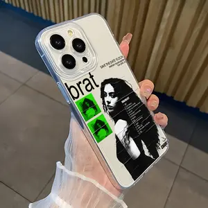 C-Charlis XCX B-BRAT Brat 360 365 Patterned Phone Case Compatible with for iphone 16E 16 15 14 13 12 11 Pro Max X XR XSMAX 8 7 Plus Transparent TPU Soft Back Cover