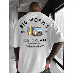 Big Worm's Ice Cream Unisex Cotton T-Shirt Retro Truck Graphic 'Whatchu Want?' Quote Fun LA Streetwear Crewneck Breathable Soft Comfy Fitted Menswear Must-Have Classic Movie Inspired Casual Shirt