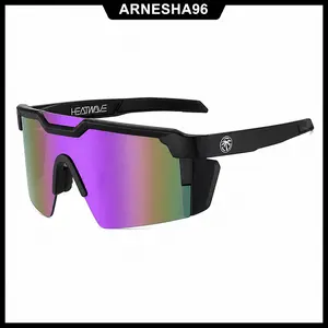 SummerHeatwave Sport Wraparound Sunglasses for Men Women, Futuristic Shield Cycling Glasses with Colorful Mirrored Lens, Lightweight Outdoor Sports Eyewear for Driving Running Hiking Fishing Beach Travel, Y2K Style Sun Glasses Accessories