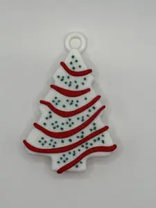 Little Debbie Inspired Christmas Tree Cake Ornament